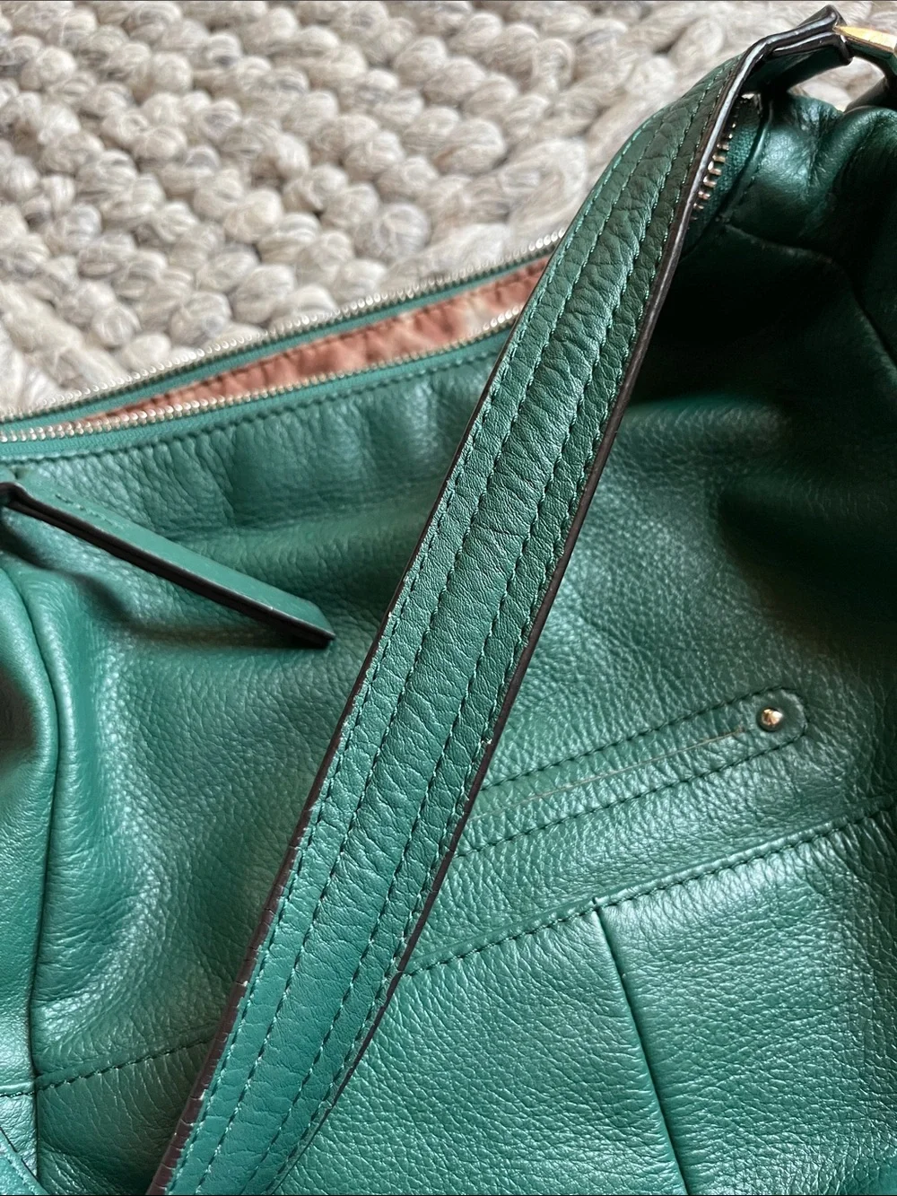 B. Makowsky emerald green “Meteopolitan Hobo)” leather purse